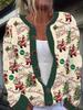 2025 Christmas Abstract Print Casual Imitation Wool Sweater