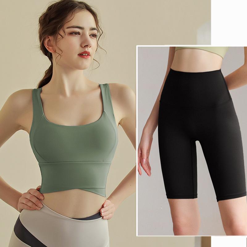 JYL Yoga Shorts Trousers Suit Professional  High Strength Shockproof Fixed Cup
