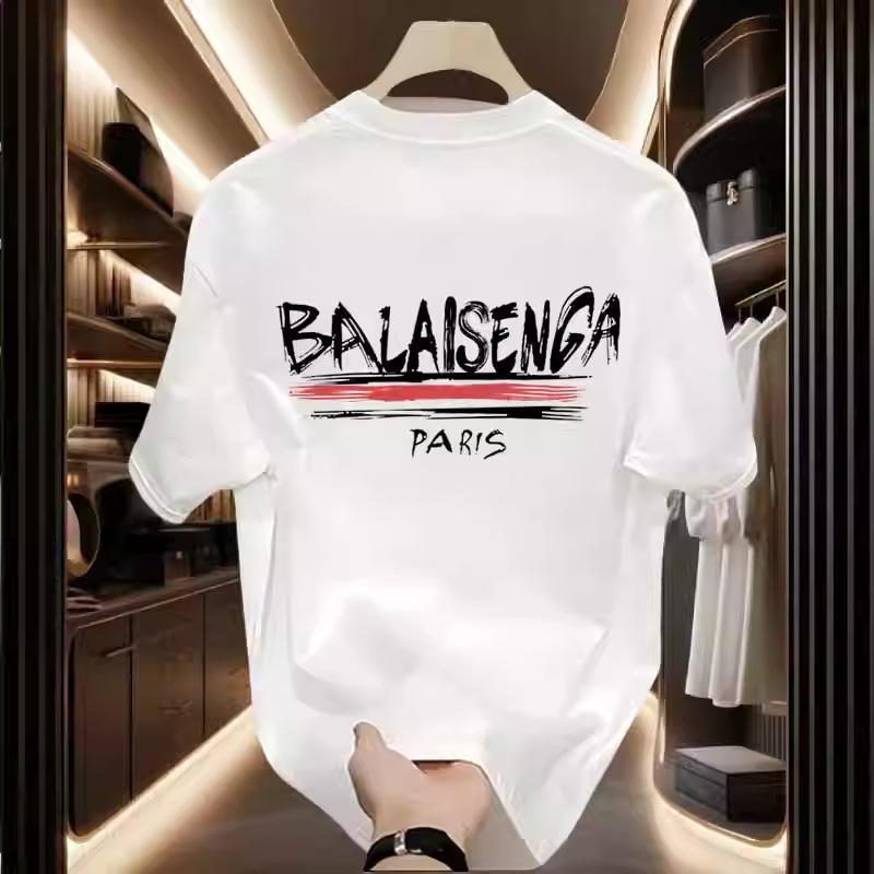 Trendy brand t-shirts for men 2025 new short-sleeved summer clothes tops pure cotton loose white T-shirt round neck