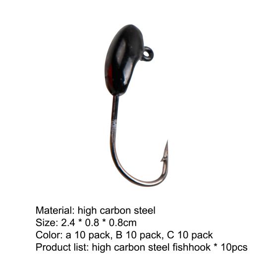 10ks/sada 1,5g 2,4cm rybářské háčky Hladký povrch Snadná instalace Přípravek na návnadu s ostrou hlavou s vysokým obsahem uhlíku