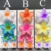 Gradient Plumeria Claw Clip Set: 18-Piece Floral Hair Accessories