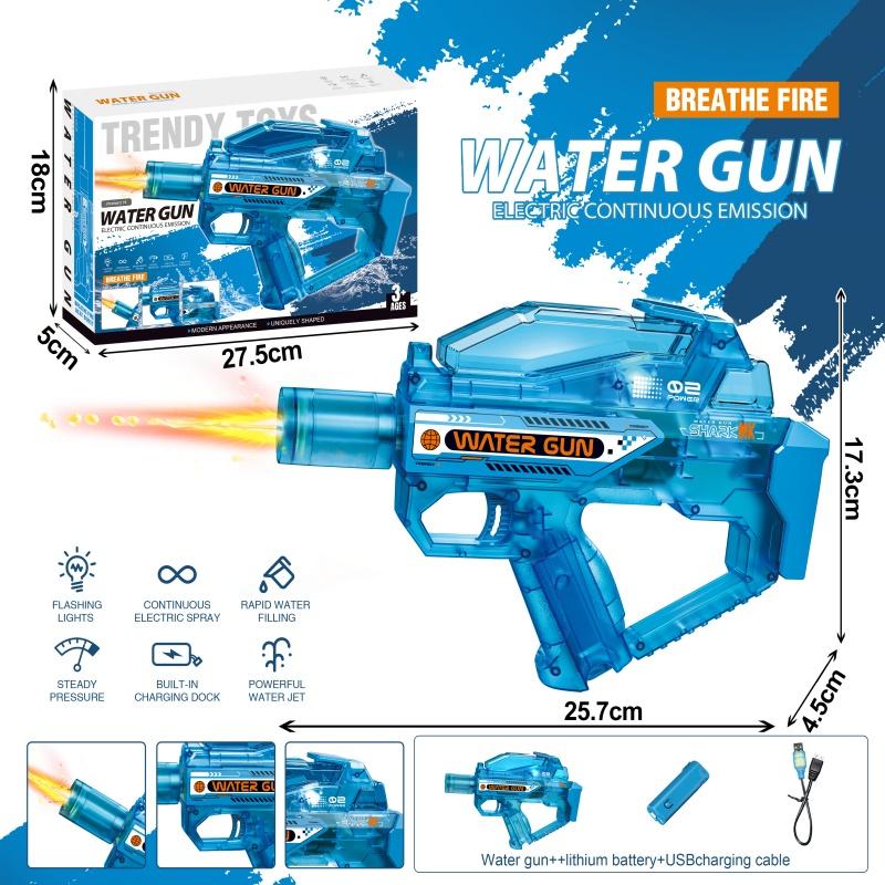 Summer Outdoor Shooting Game Toys For Kids Battery Powered Electric Water Gun Transparent Children Automatic Water Spray Guns