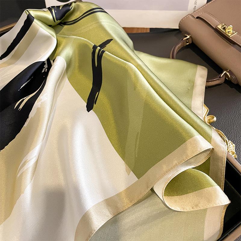 Silk Square Scarf Korean Spring and Autumn Summer Scarf High-end New All-match Silk Scarf Women Fashion Age-reducing Women