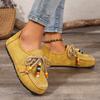 Spring and Autumn New Retro Matte Leather Women's One-pedal Doudou Shoes Flat-soled Soft-soled Casual Single Shoes Women