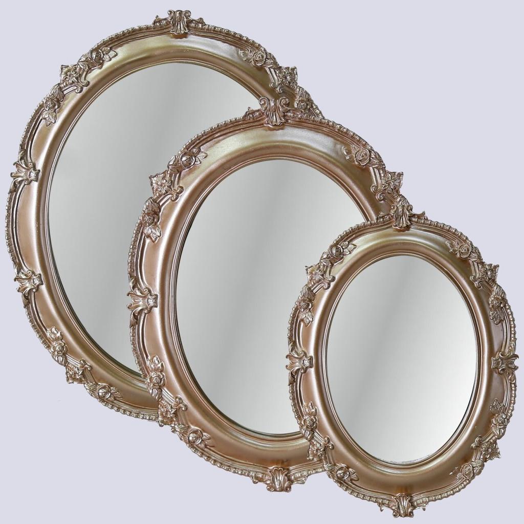 Set of 3 Sarah Wall Mirrors in Taupe Color