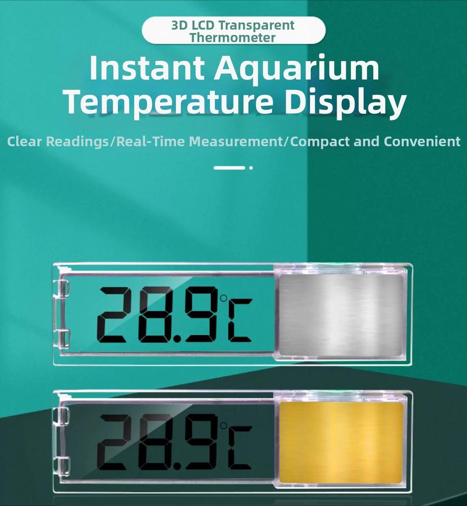 1pcs Aquarium Thermometer Electronic LCD Digital Fish Tank Temperature Measurement Fish Tank Temp Meter Aquarium Accessories