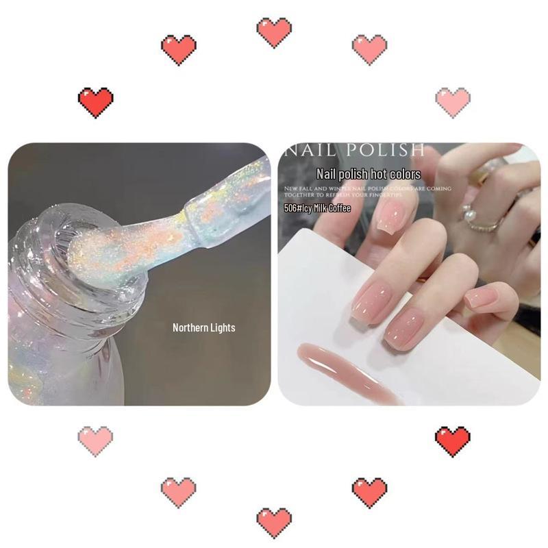 Aurora Mermaid Peelable Nail Polish - Odorless, Quick-Dry, Whitening, Fine Glitter Nude Bestseller