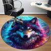 1 Stück Wolf Galaxie Druck Stuhlteppich für Büro Rutschfest, Waschmaschinenfester Teppich für Büro, Zimmer - Feiertagsdekoration, Maschinell hergestellt yy251016089