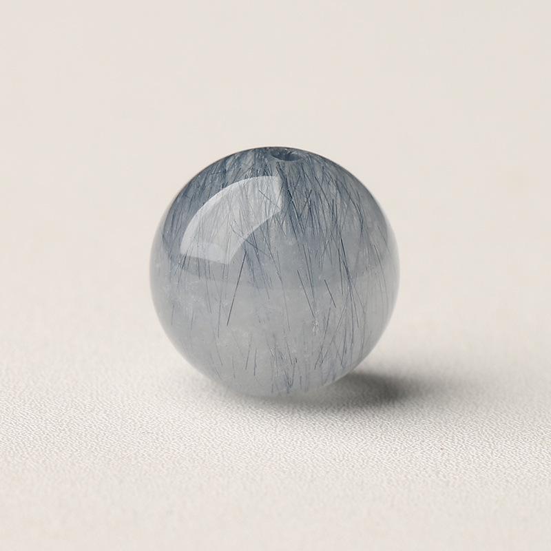Natural Blue Rabbit Hair Crystal Beads for DIY Bracelets & Necklaces