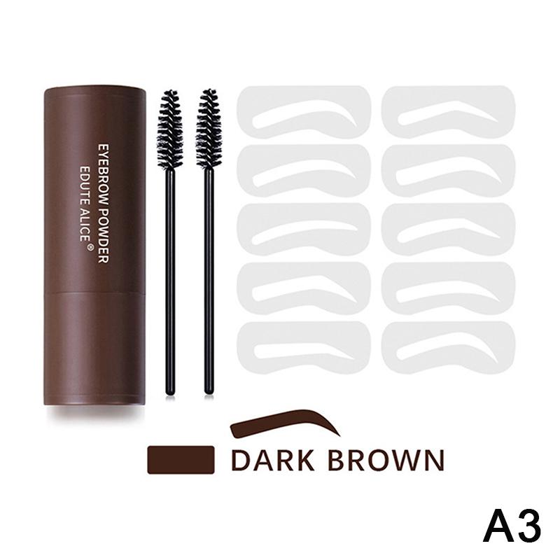 Eyebrow Stamp Kit Brow Powder Stamp Waterproof Makeup With 10 Reusable Eyebrow Stencils With 2 Brush Long Lasting For Gift