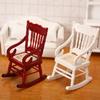 1/12 Wooden Mini Dollhouse Rocking Chair Model Toy Diy Miniature Accessory