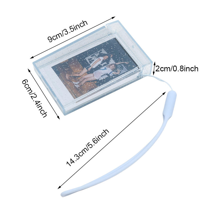 1PC Photo Album Photocard Holder Transparent Giltter Photos Storage Box Instant Camera Name Card Photo Frame Decoration Case