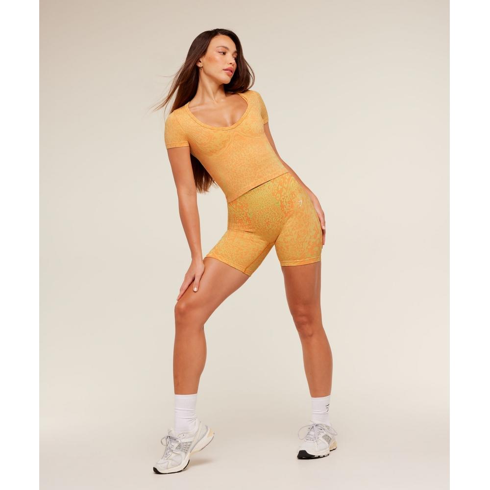 Gymshark Adapt Animal X Whitney Shorts Sorbet Yellow    Dayglow Peach B6b3h ybX2