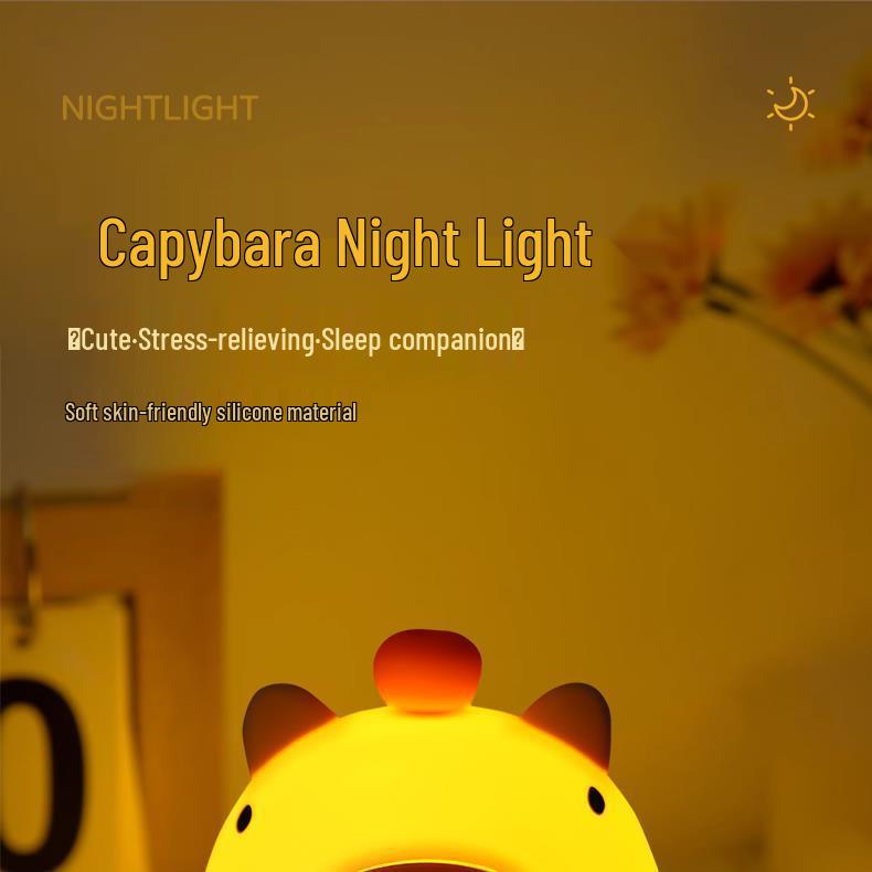 Capybara Silicone Night Light - Cute Bedroom Companion & Gift for Girls