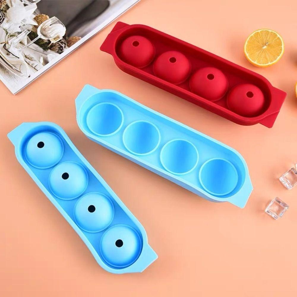

Silicone Ice Hockey Mold with Cover Ice Cream Ball Grid Box Ice Tray Juice оранжевый