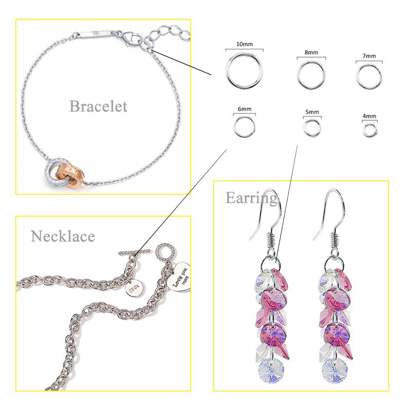 1050Pcs 0.7mm plated color Open Jump Rings Mixed 4mm 5mm 6mm 7mm 8mm 10mm iron Split Rings For DIY Jewelry Making 6 colors