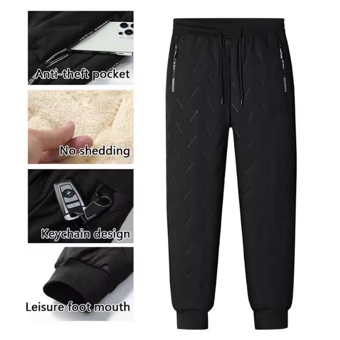 Winter Running Pant Cashmere Thicken Fleece Windproof Sweatpants Men Joggers Cotton Warm Pants Male Waterproof Thermal Trousers