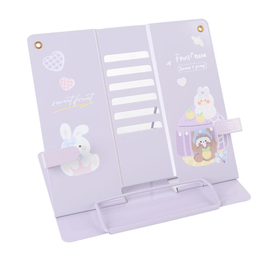Book Holder Desk Reading Display Stand Stable Metal Steel Plate Adjustable for Tablets Phones Cute