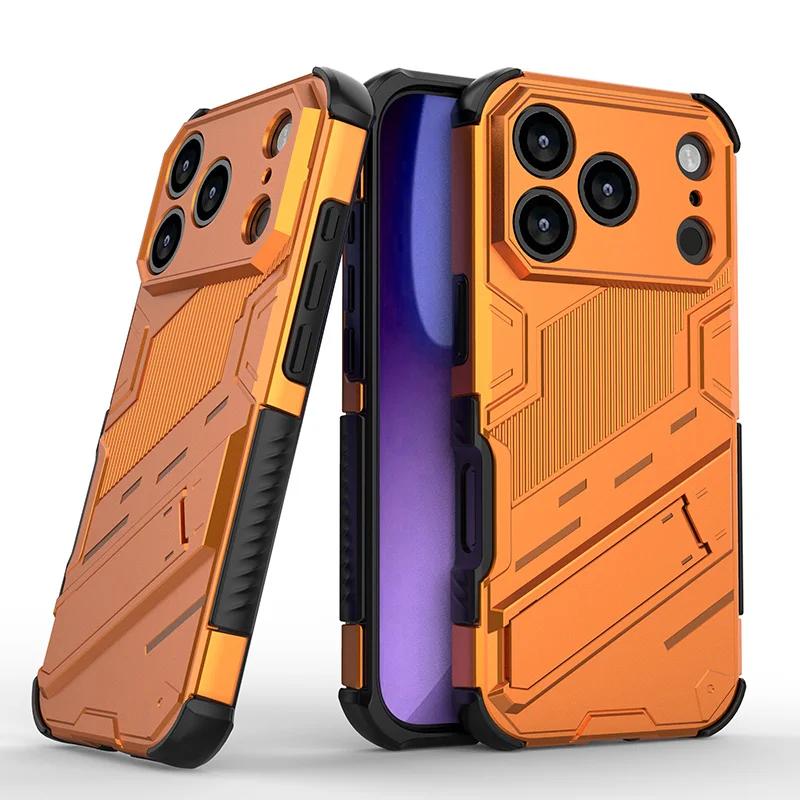 For Iphone 17 Pro Case Iphone 17 16 15 Pro Cover Funda Coque Armor Shockproof Holder Stand Hard PC Back Bumper Iphone 17 Pro Max