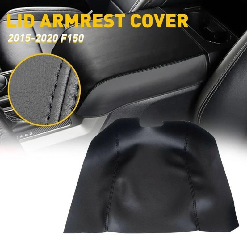 Car Armrest Storage Box Mat,PU Leather Car Center Consoles Cover for F150 2015-2019 Trucks Easy Installation