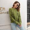 Women Loose Long Sleeve Cat Jacquard Knit Sweater