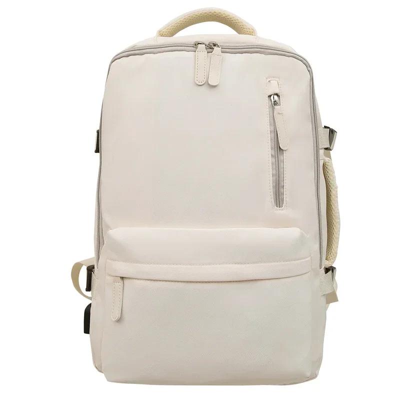 Solid Expand The Capacity Of The Backpack 2024 High Quality Couple Of School Bag Lady Business Travel Computer Backpack