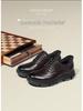 Desai 2025 Men's Height-Increasing Leather Shoes: Versatile, Wear-Resistant, Thick-Soled for Autumn/Winter.
