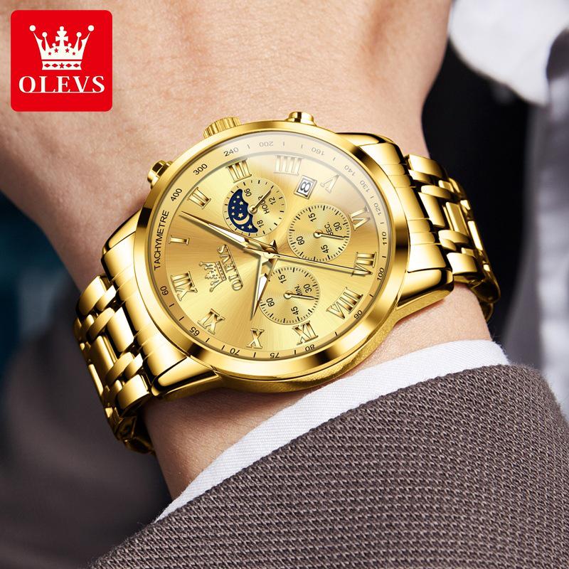 Oliss Men's Multifunctional Luminous Chronograph Watch - Celebrity Endorsed, Waterproof Quartz