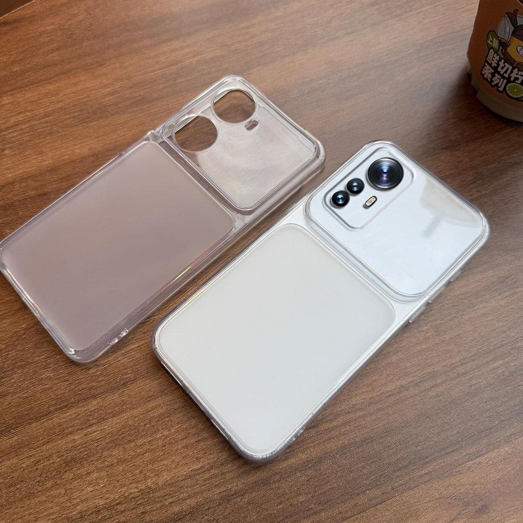 Split Dual Panel Matte Clear Case for Xiaomi 12T Pro,12T,12 Pro,12,12X,Mi 12 Lite,Redmi Note 12S 4G Large Independent Camera Window Protective Cover