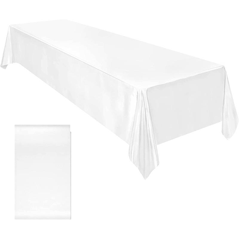 Rectangle Wedding Satin Tablecloth Light Luxury Cotton and Linen Satin Tablecloth Wedding Table Cloth Banquet Decor 147x260cm