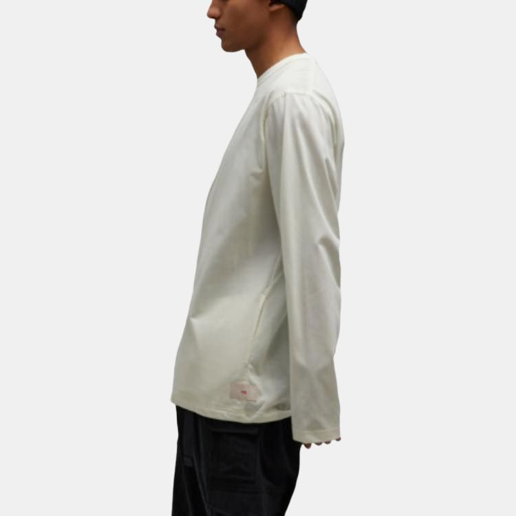Y-3 FW23 Solid Color Crew Neck Loose Long Sleeve T-Shirt Unisex Tops White IQ1834