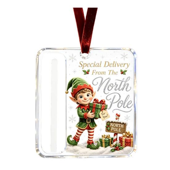 Personalized Cash Gift Display Christmas Holder Ornament, Custom Acrylic Money Clip for Holiday Decorative Tree Decorations, Unique Hanging