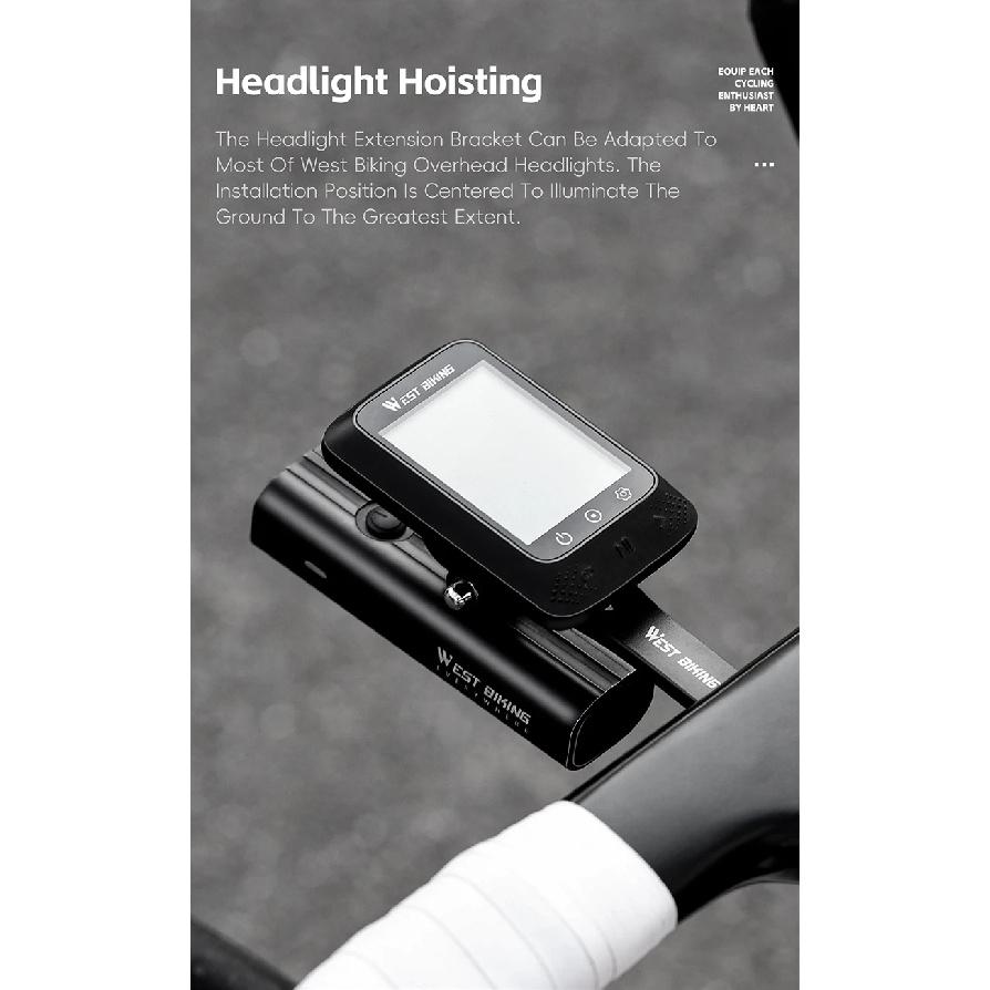WEST BIKING Bicycle Alloy Computer Mount Integrated Handlebar Extend /Stem Bracket For Wahoo/Bryton/XOSS/Garmin Speedometer