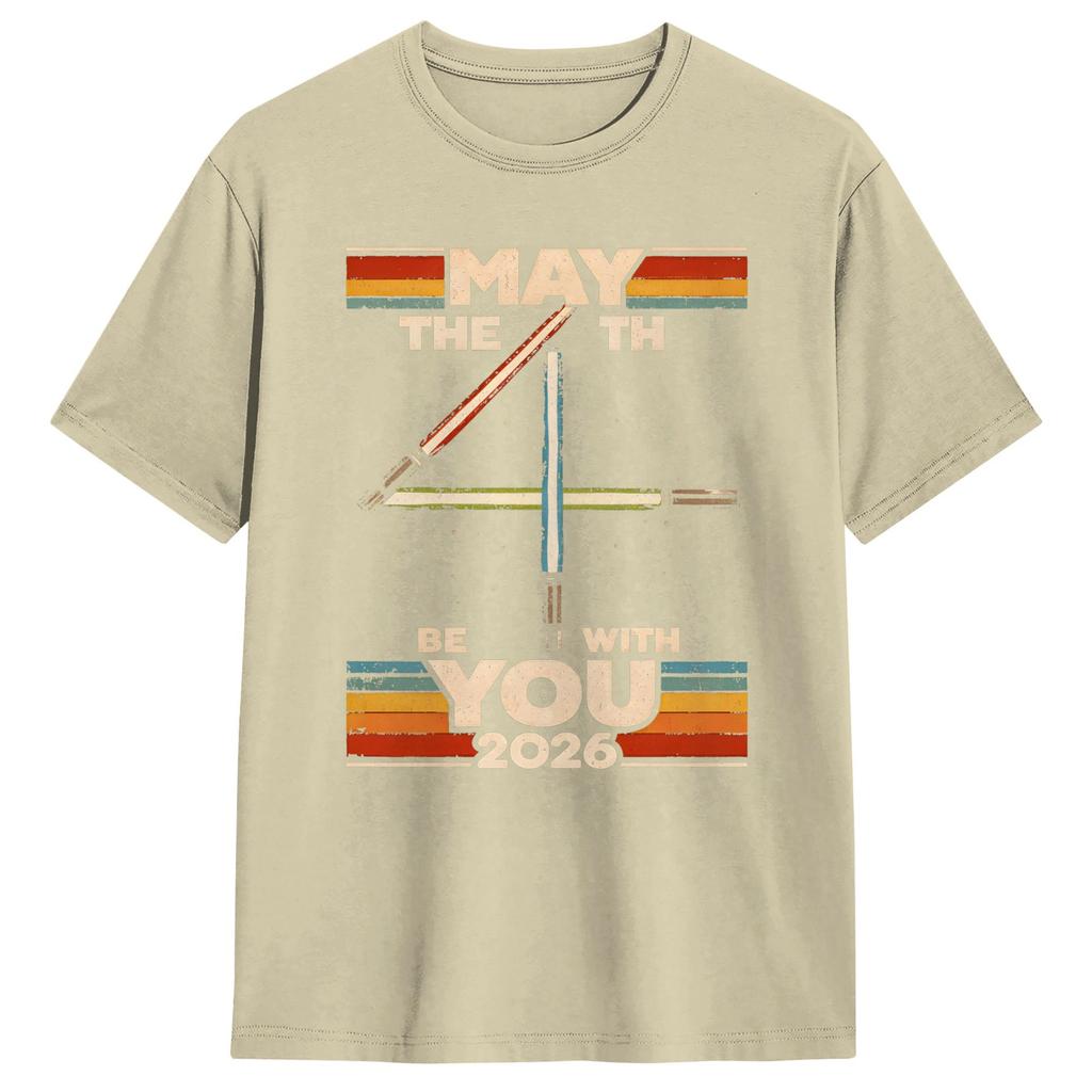 May The Fourth Tshirt For Unisex Be With You Funny 100 Cotton Tee Shirt Crew Neck Short Sleeve T Shirt Gift Idea Clothing