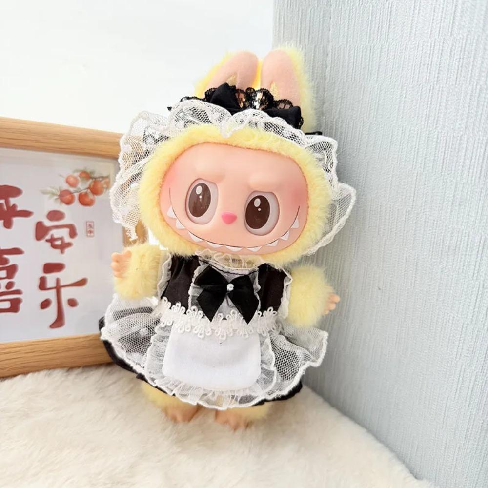Labubu 15cm/17cm Doll Clothing Sitting Party Strawberry Tank Top Skirt Paired With Princess White Shoes Princess Baby Clothes