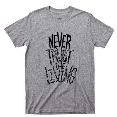 Never Trust The Living T Shirt Beetlejuice Lydia Deetz Tim Burton Movies DVD Tee