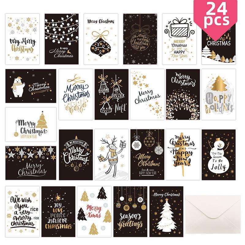 24 Creative Christmas Greeting Card Sets with Envelopes