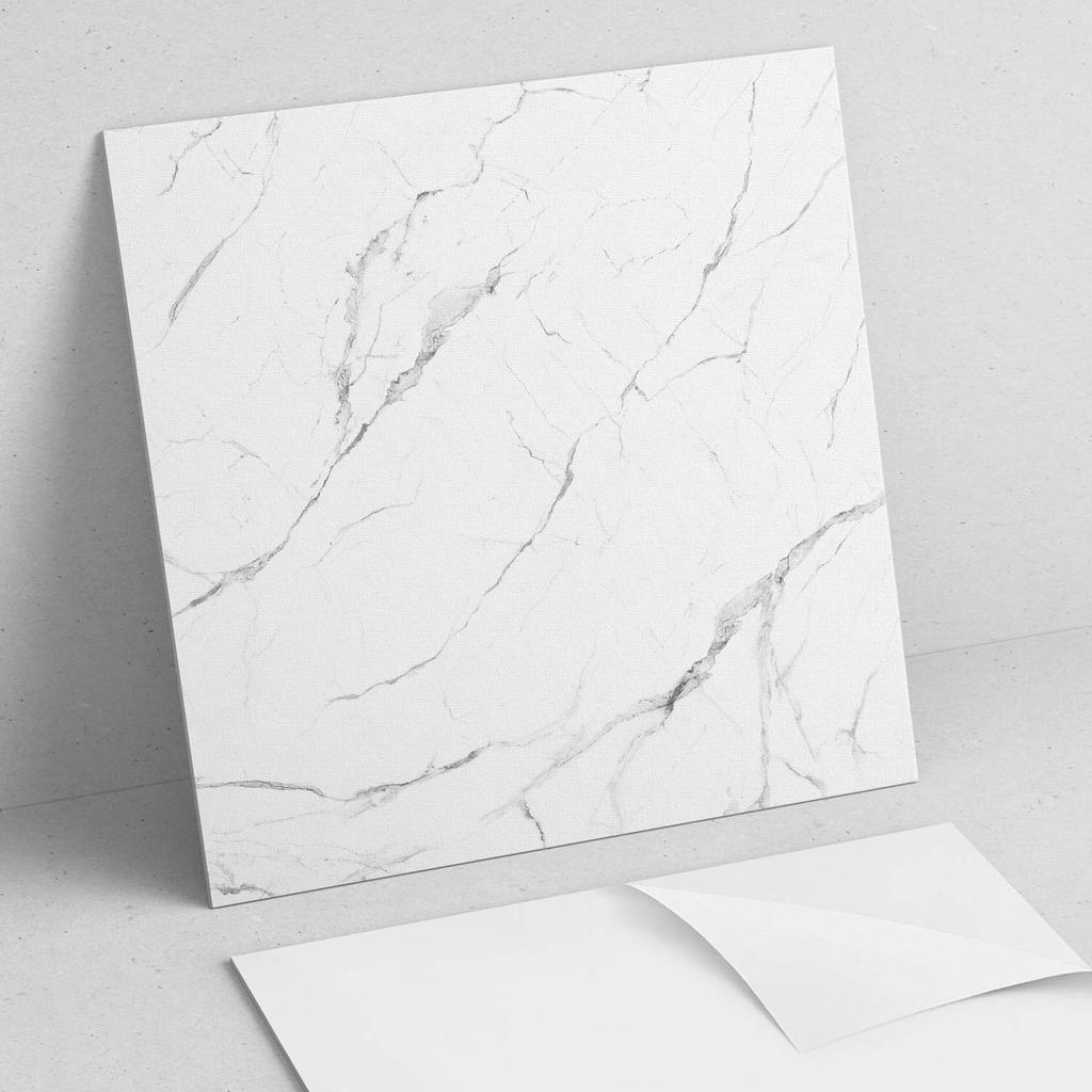 Set of Self-Adhesive PVC Tiles Marble Pattern with Veins 9x30x30 cm