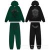 Completo Jogger Felpa con Cappuccio Oversize da Uomo Streetwear Cotone Fodera in Pile Tuta Invernale 2025