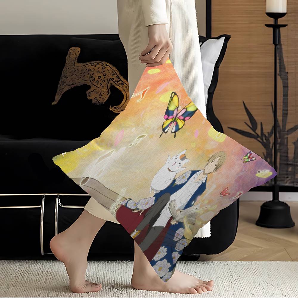 Natsume Yuujinchou Cartoon Cushion Cover Pillowcase Upholstery Sofa Throw Pillow Home Decor Pillowcas