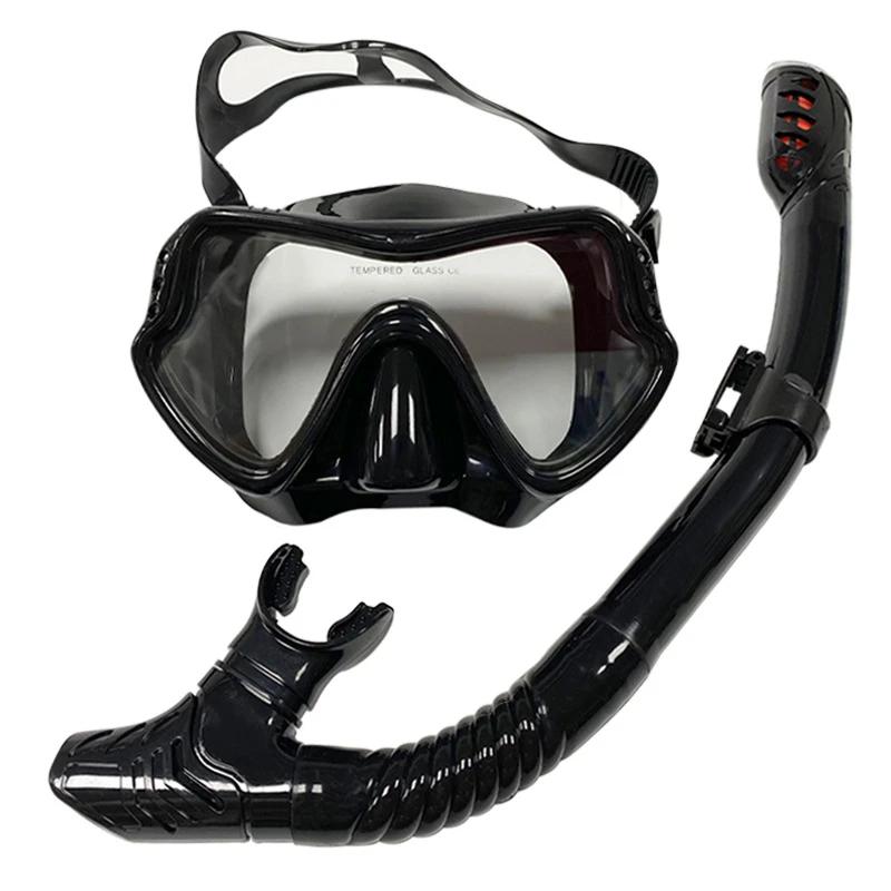 Adult Snorkeling Mask Set Diving Snork Anti-Fog Tempered Glass Diving Mask for Man Adult Goggles Leak-Proof Spearfishing Accesso