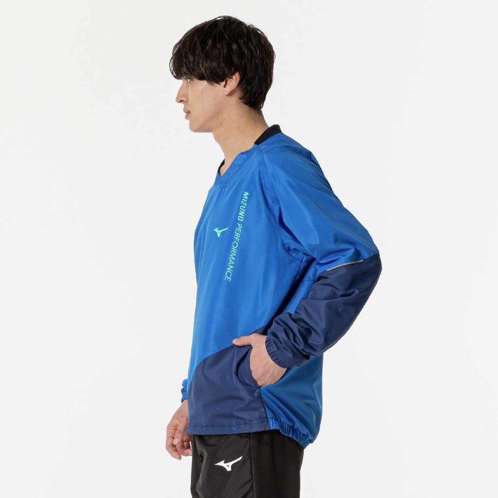 Tenisové oblečení, dýchací termo, zahřívací tričko, voděodolné, absorbující vlhkost, generující teplo, 62MEB530, modré [Mizuno]