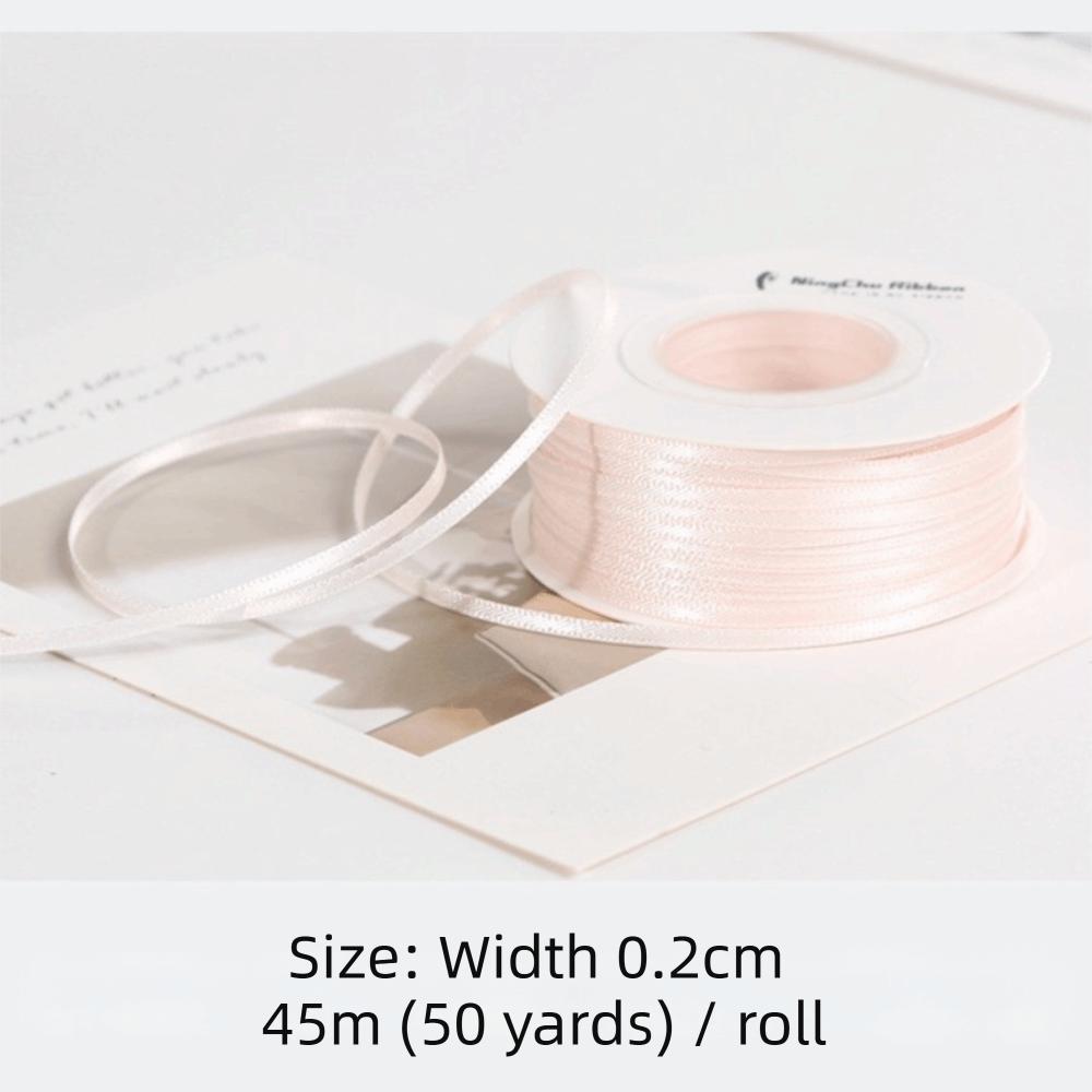 New 2mm Satin Ribbon DIY Double Sided Bow Making Ribbon Glossy Finish Solid Color Gift Packaging Ribbon Gift Box Decoration