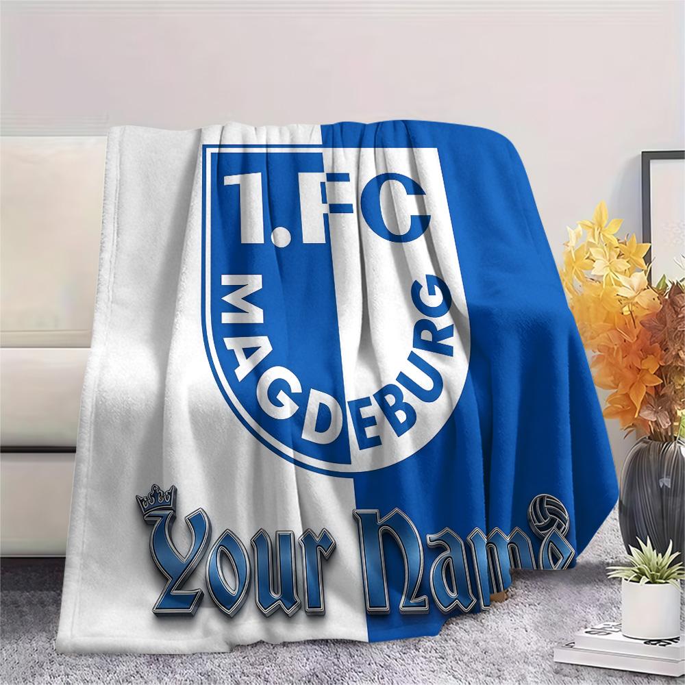 1 Pezzo Nome Personalizzato 1. Coperta in Flanella Fantasia FC Magdeburg Adatta a Tutte le Stagioni per Arredo Casa Calore e Comfort Regali Regalo Festivo -HE3