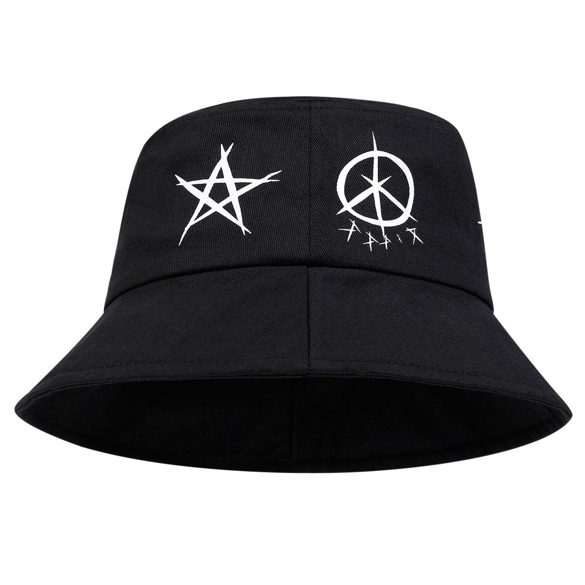 

Панама в стиле пэчворк граффити в корейском стиле - Унисекс, летняя защита от солнца, уличный тренд, хип-хоп дизайн L (58-60cm) чёрный