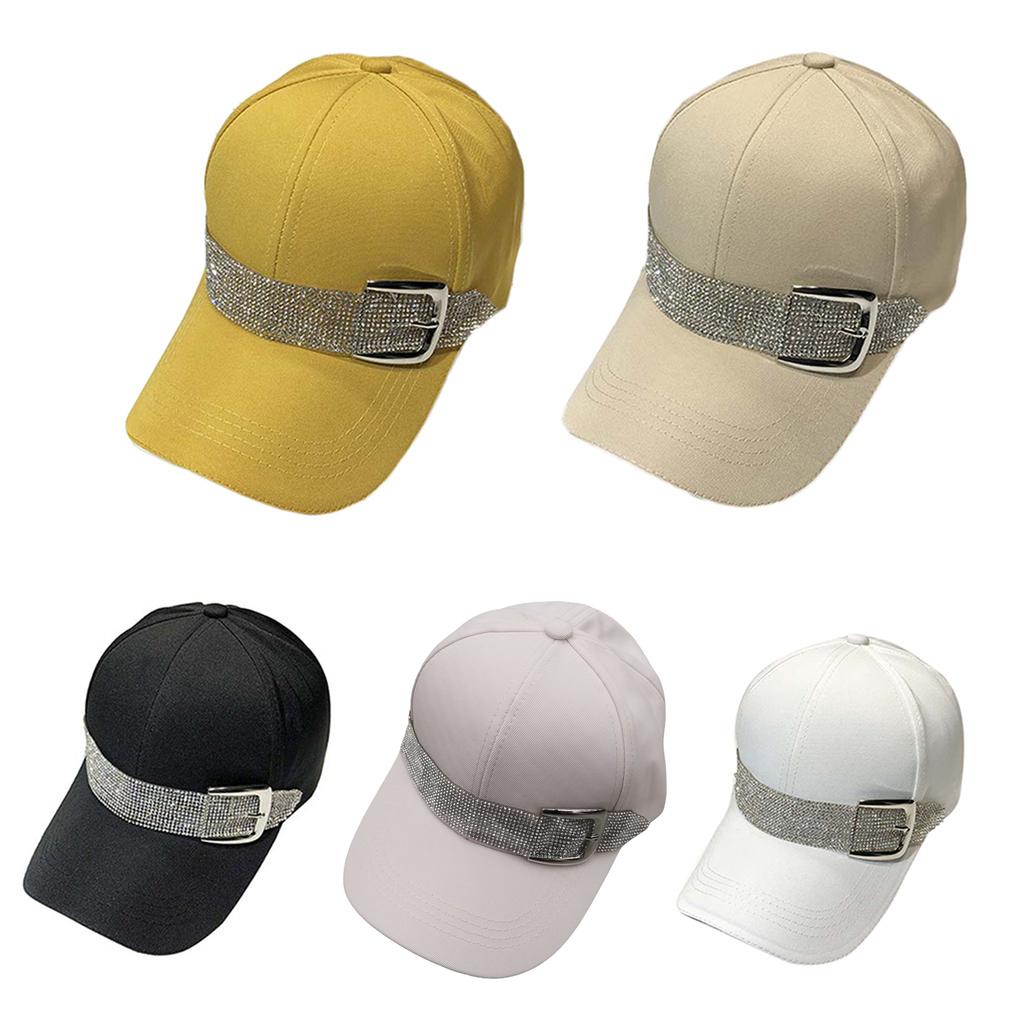 Ponytail Cap Sun for Protection Women with Full Covering Crystal Band Caps Multiple Color Optional