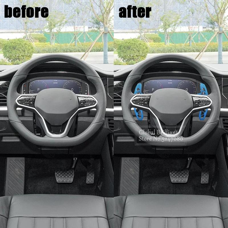 2pcs Aluminum Alloy Car Steering Wheel Shift Paddle Shifter DSG Gear Shifter Extension for Golf 8 ID4 Passat B8 Tiguan L Touareg