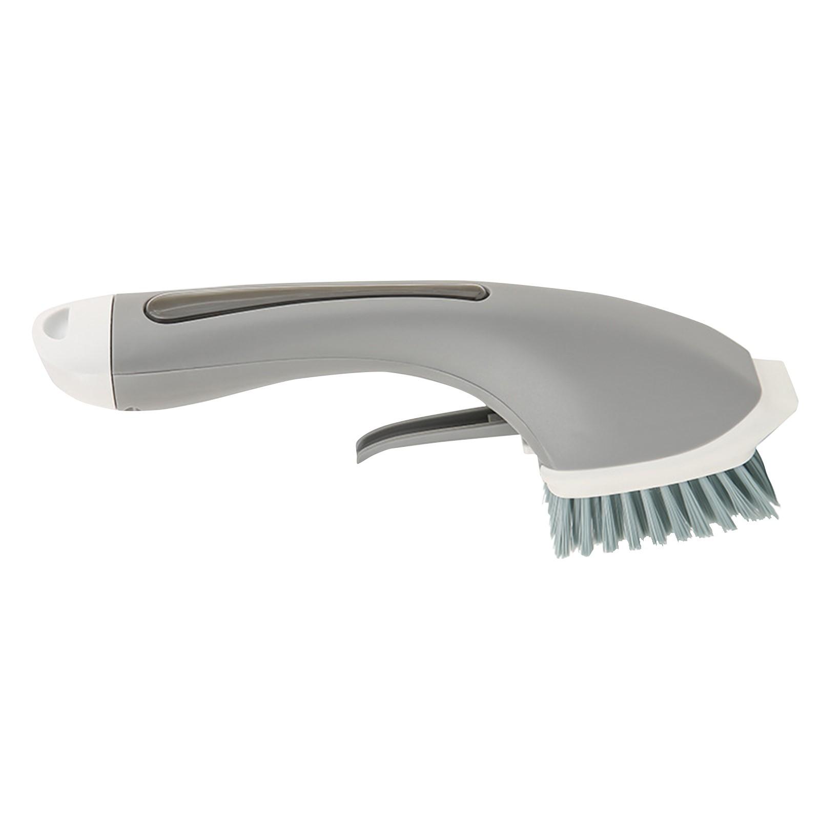 

Multi Purpose Liquid Dispensing Scrub Brush with Press Handle for Efficient Cleaning of Kitchen Bathroom and Household Surfaces One Size