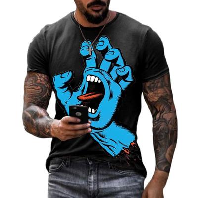 Moda nowa zabawna ręka potwora terroru graficzne t-shirty mężczyźni lato Casual osobowość hiphopowy styl uliczny koszulki w stylu harajuku z okrągłym dekoltem