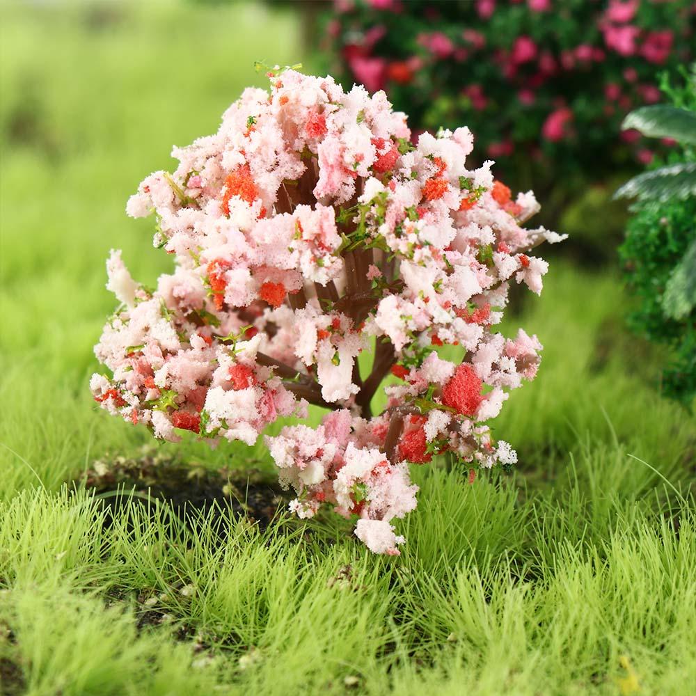 Plastic Simulation Trees Landscape Model Micro Figurines Durable Sakura Miniatures Home Decoratio
